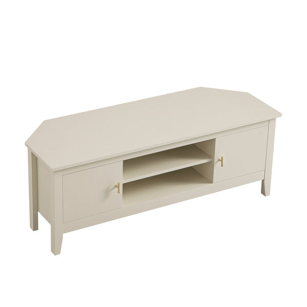 Oakham 120cm Corner TV Unit, Shaded White - daals