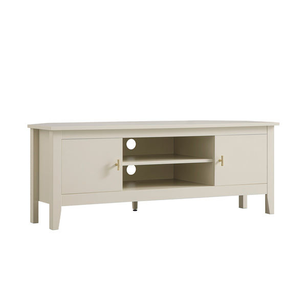 Oakham 120cm Corner TV Unit, Shaded White