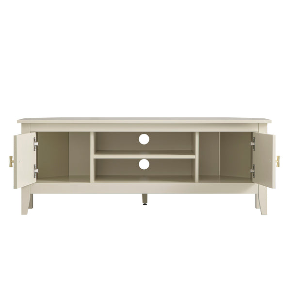 Oakham 120cm Corner TV Unit, Shaded White