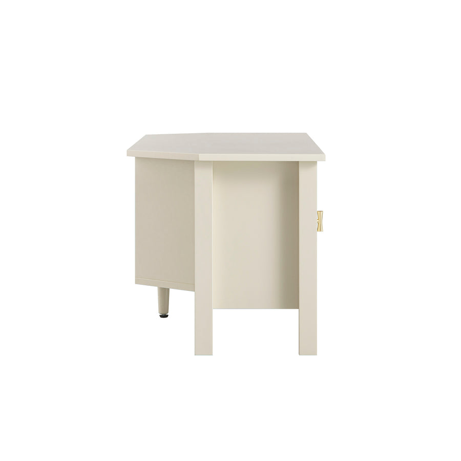Oakham 120cm Corner TV Unit, Shaded White