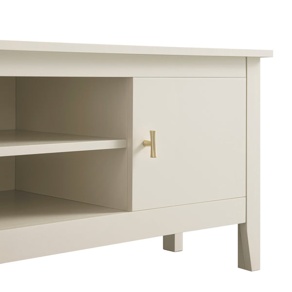 Oakham 120cm Corner TV Unit, Shaded White