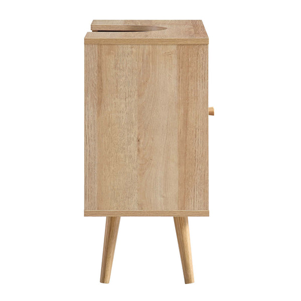 Frances Woven Rattan 2-Door Bathroom Undersink Unit, Natural