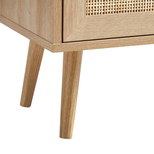 Frances Woven Rattan 2-Door Bathroom Undersink Unit, Natural