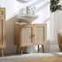 Frances Woven Rattan 2 - Door Bathroom Undersink Unit, Natural - daals