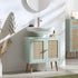 Frances Woven Rattan 2 - Door Bathroom Undersink Unit, Mint Green - daals