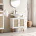 Frances Woven Rattan 2 - Door Bathroom Undersink Unit, White - daals
