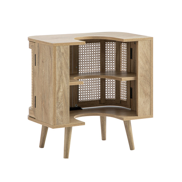 Izzy Curved Rattan Undersink Unit, Natural