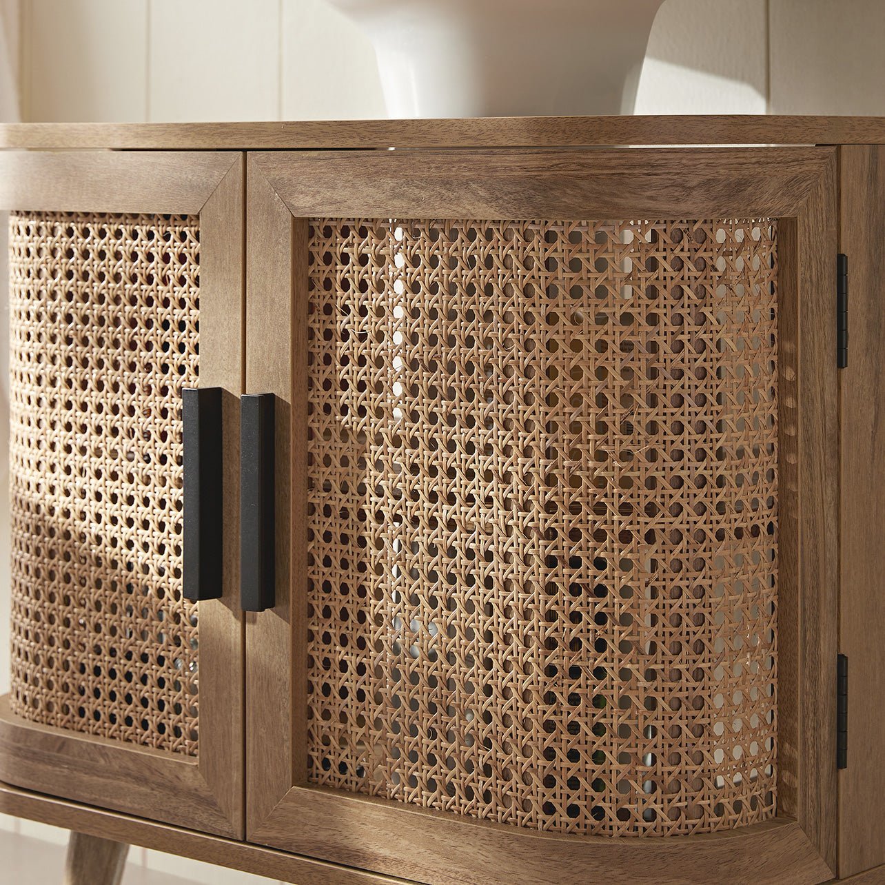 Izzy Curved Rattan Undersink Unit, Natural