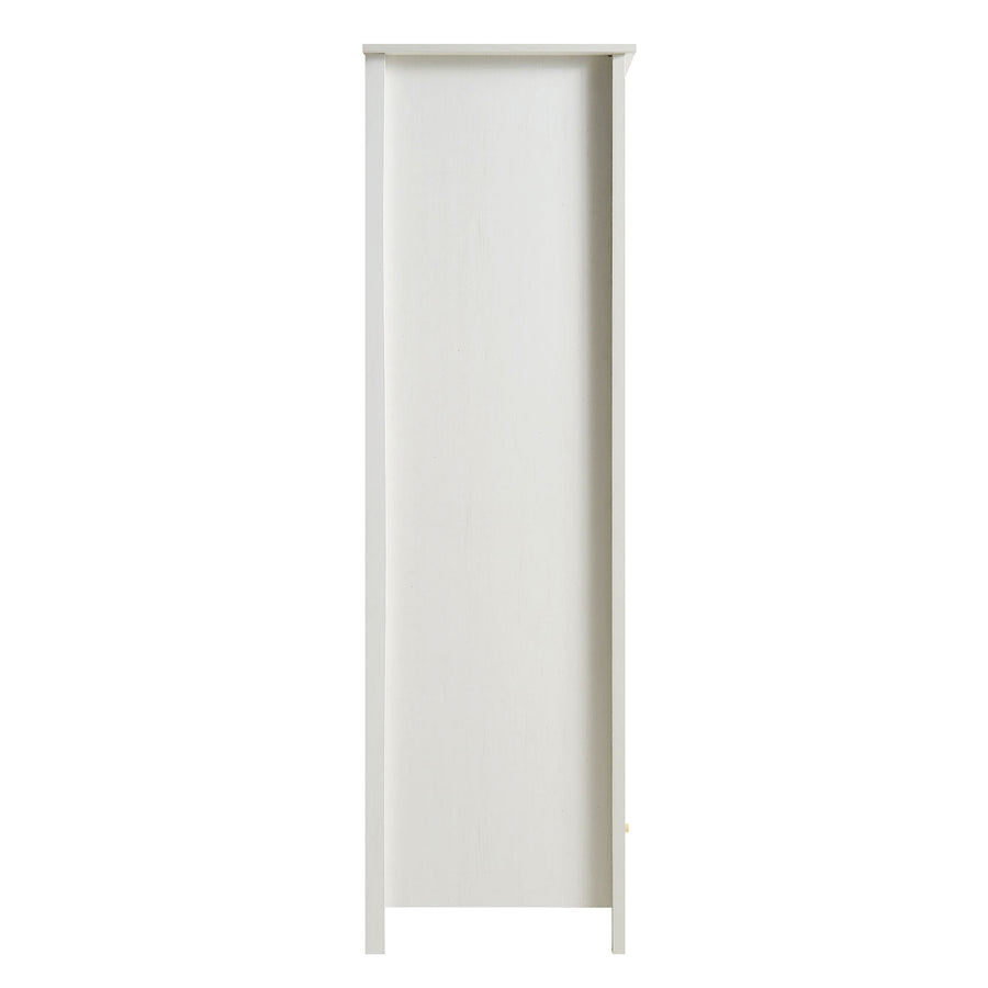 Frances Rattan Double Wardrobe with 1 Drawer, White