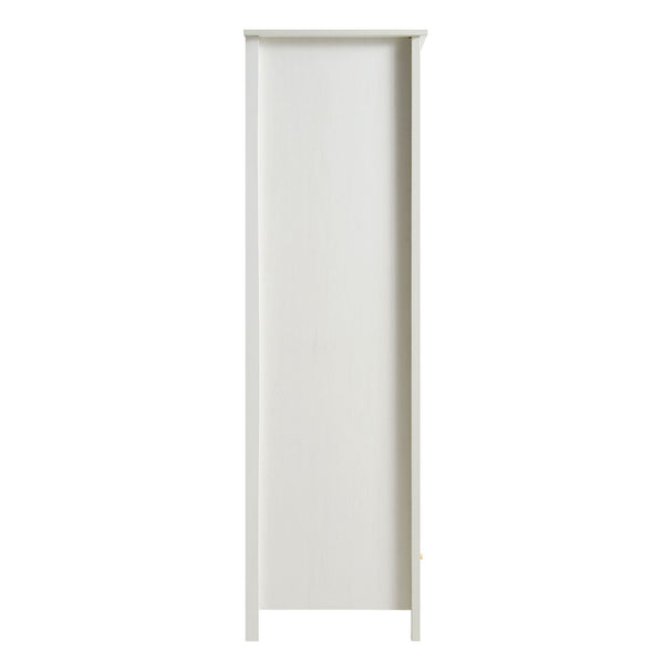 Frances Rattan Double Wardrobe with 1 Drawer, White