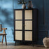 Frances Woven Rattan Compact Double Wardrobe, Black - daals