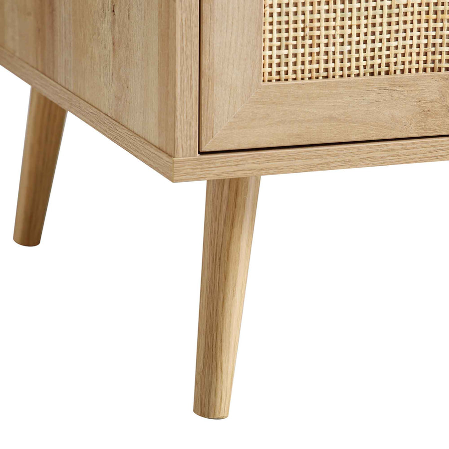 Frances Woven Rattan Compact Double Wardrobe, Natural