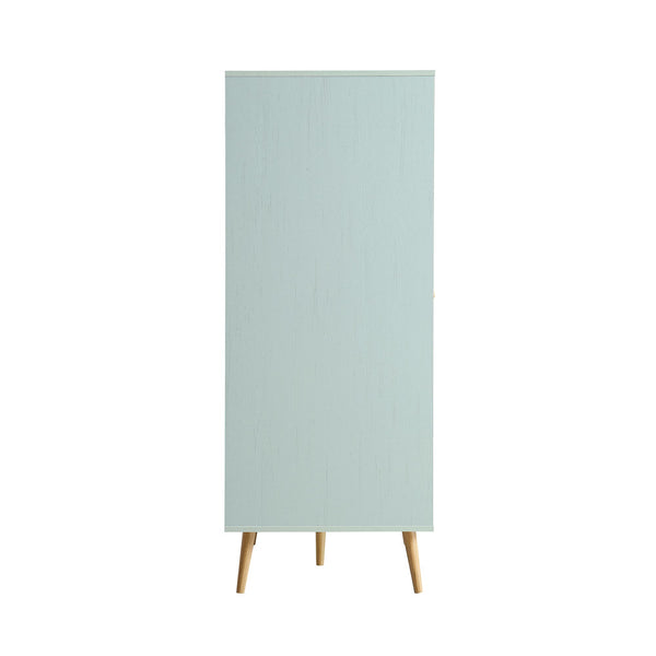 Frances Woven Rattan Compact Double Wardrobe, Mint Green