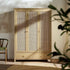 Frances Rattan Triple Wardrobe with 2 Drawers, Natural - daals