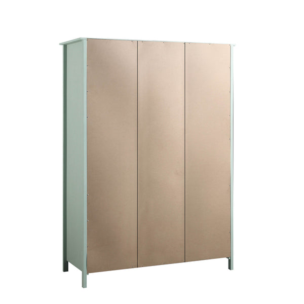 Frances Rattan Triple Wardrobe with 2 Drawers, Mint