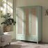 Frances Rattan Triple Wardrobe with 2 Drawers, Mint - daals