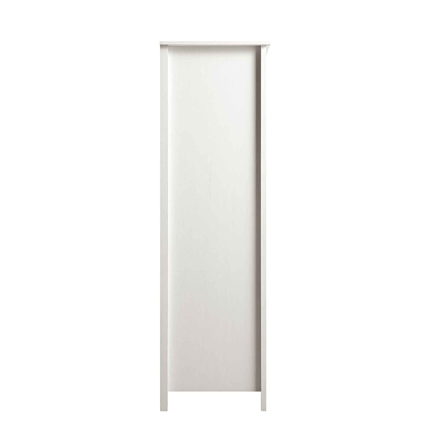 Frances Rattan Triple Wardrobe with 2 Drawers, White