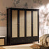 Frances Rattan 4 - Door Wardrobe with 2 Drawers, Black - daals