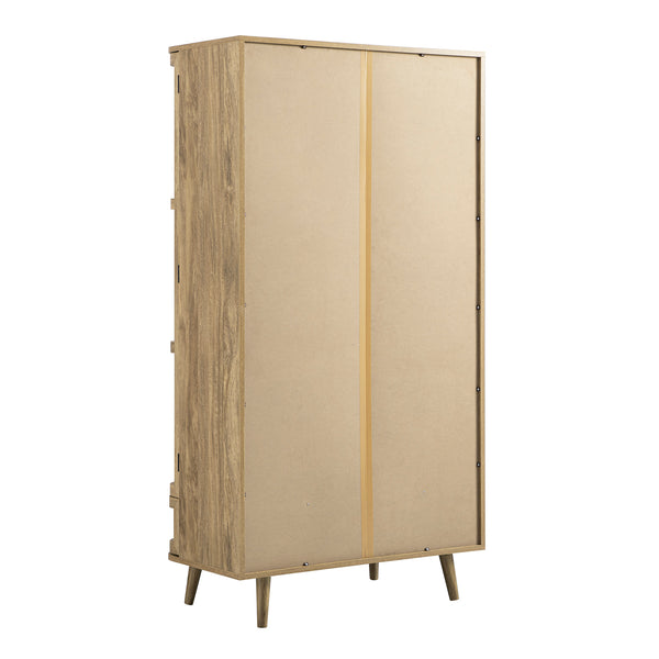 Izzy Curved Rattan Double Wardrobe, Natural - daals
