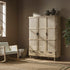Izzy Curved Rattan Triple Wardrobe, Natural - daals