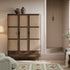 Izzy Curved Rattan Triple Wardrobe, Walnut - daals
