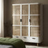 Izzy Curved Rattan Triple Wardrobe, White - daals