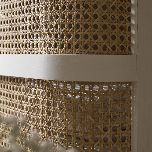 Izzy Curved Rattan Triple Wardrobe, White