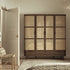 Izzy Curved Rattan 4 - Door Wardrobe, Walnut - daals