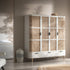 Izzy Curved Rattan 4 - Door Wardrobe, White - daals