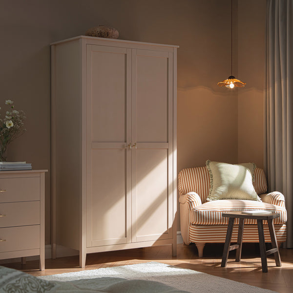 Oakham Double Wardrobe, Nude Pink