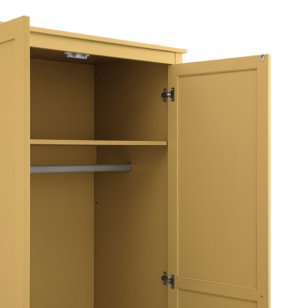 Oakham Double Wardrobe, Rattan Yellow