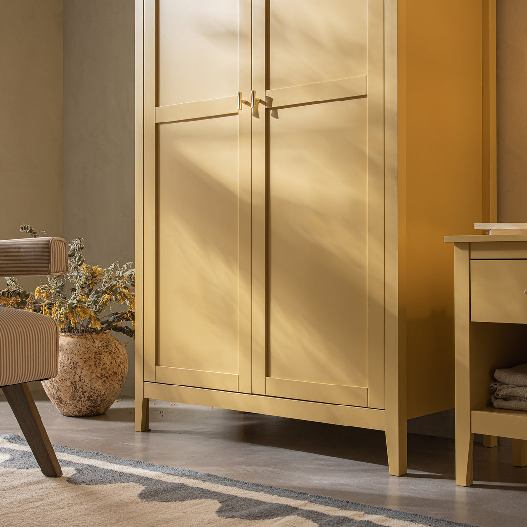 Oakham Double Wardrobe, Rattan Yellow | daals