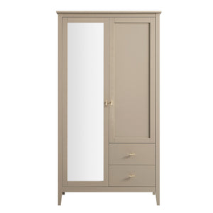 Oakham Mirrored Double Wardrobe, Deep Greige