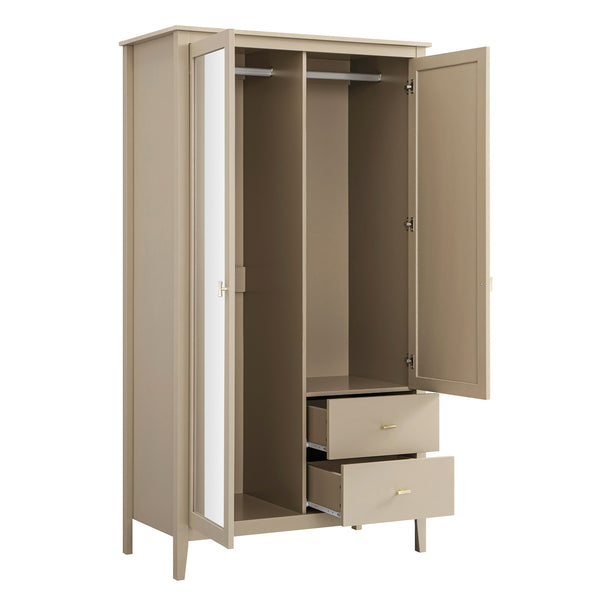 Oakham Mirrored Double Wardrobe, Deep Greige - daals