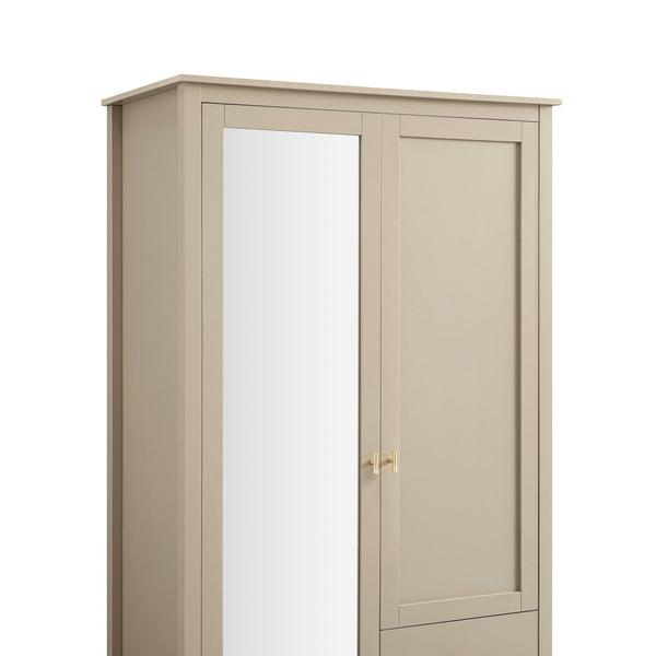 Oakham Mirrored Double Wardrobe, Deep Greige - daals