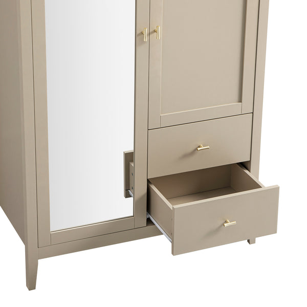 Oakham Mirrored Double Wardrobe, Deep Greige - daals