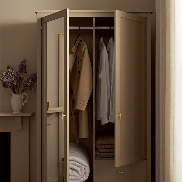 Oakham Mirrored Double Wardrobe, Deep Greige - daals