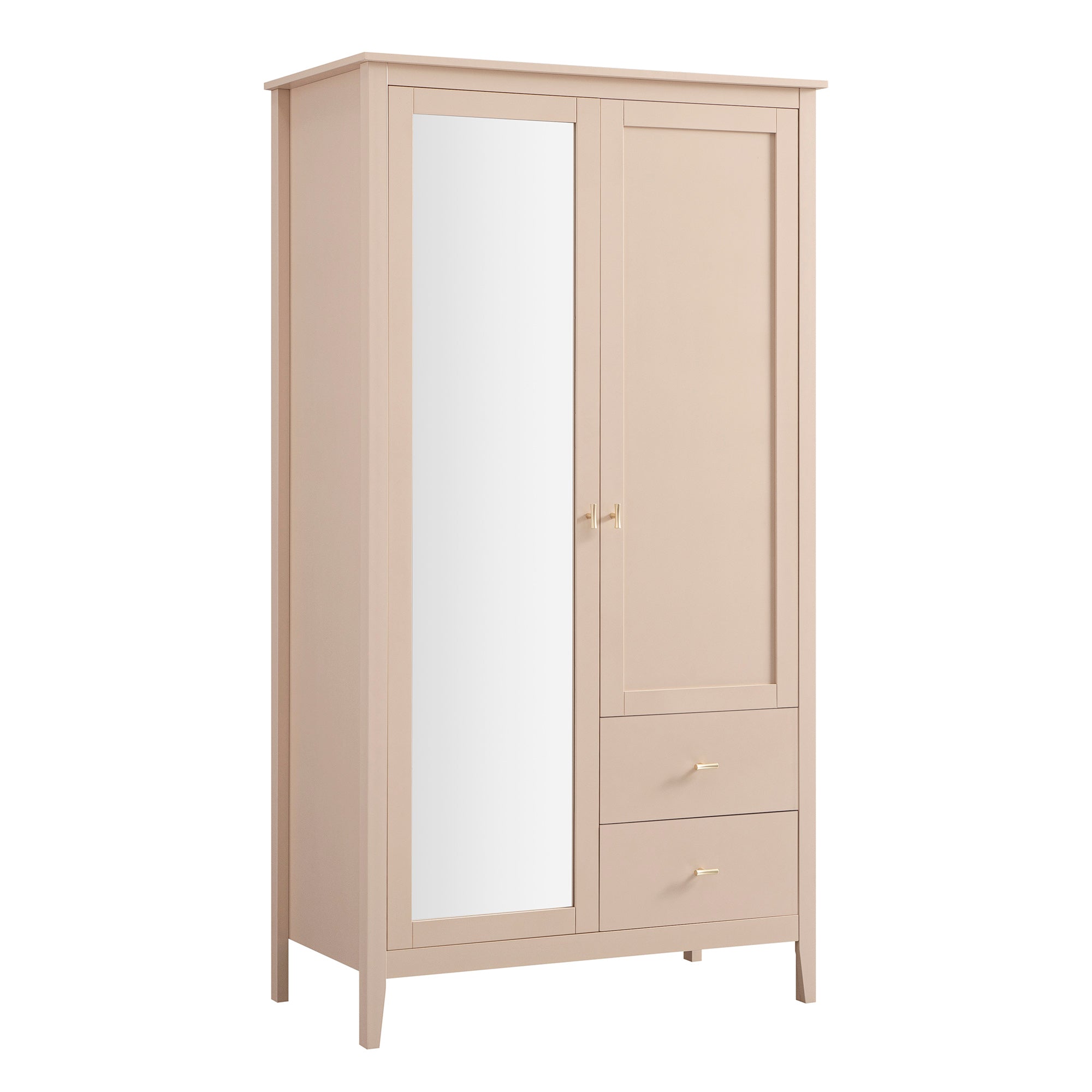 Oakham Mirrored Double Wardrobe, Nude Pink | daals