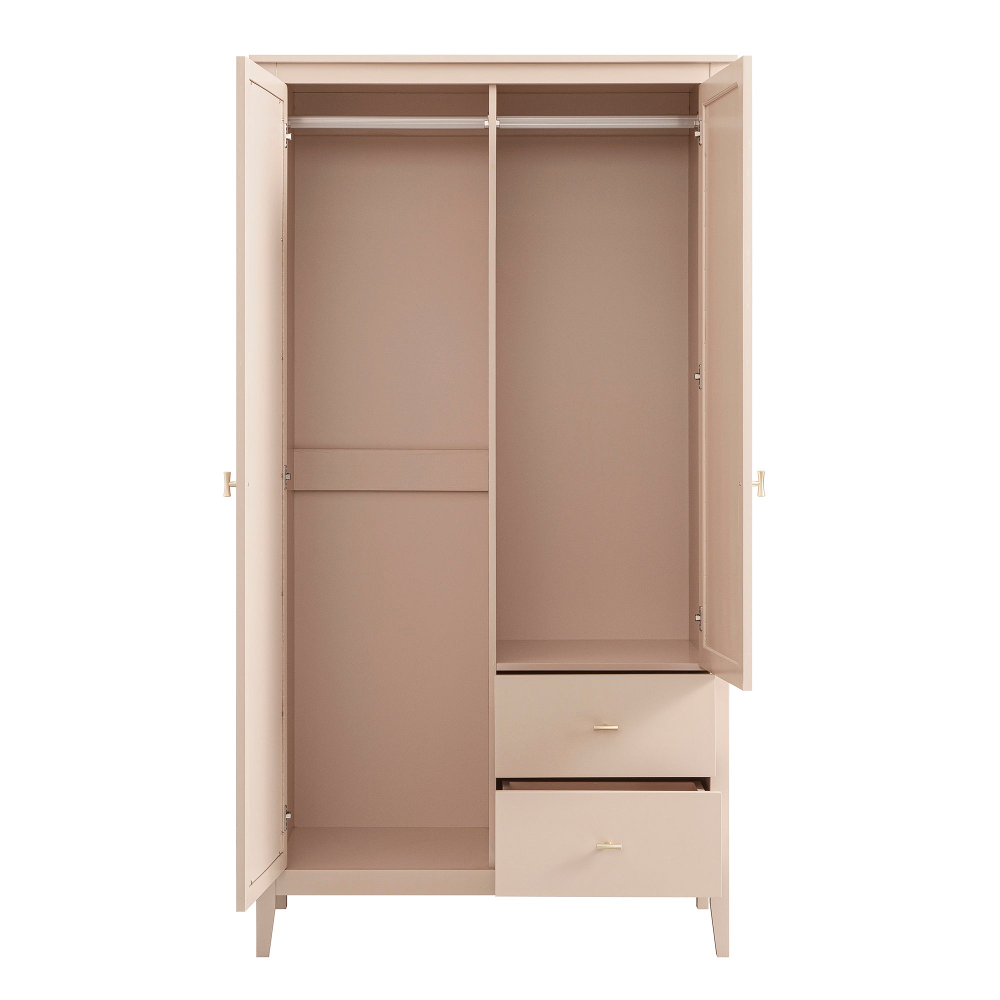 Oakham Mirrored Double Wardrobe, Nude Pink | daals