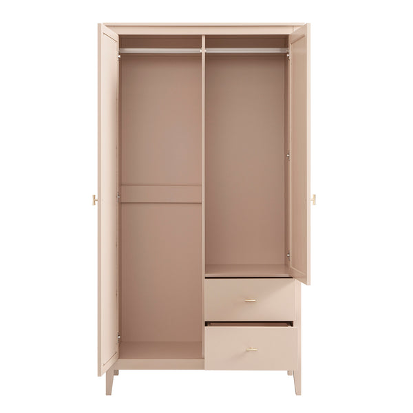 Oakham Mirrored Double Wardrobe, Nude Pink