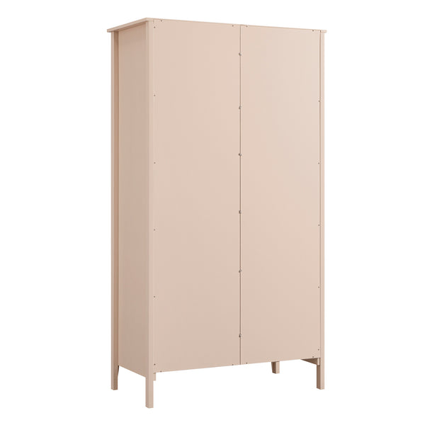 Oakham Mirrored Double Wardrobe, Nude Pink
