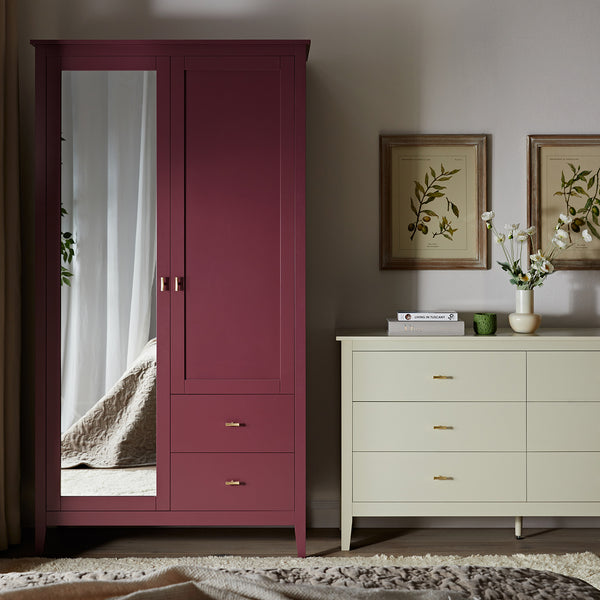 Oakham Mirrored Double Wardrobe, Wild Cherry - daals
