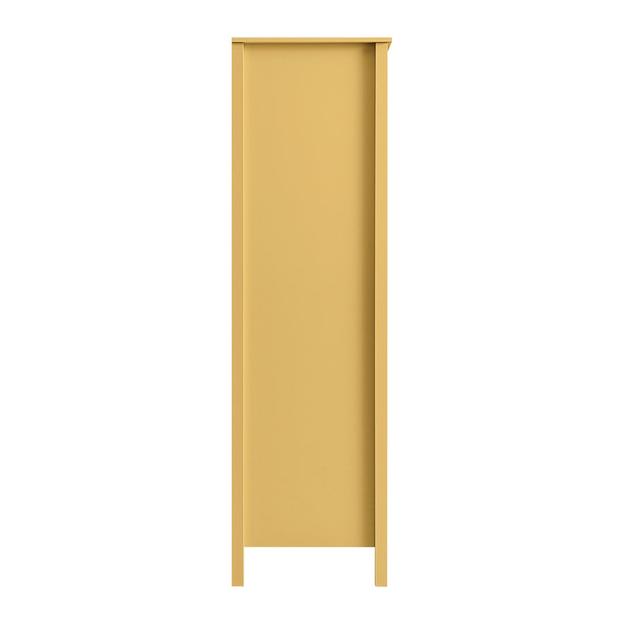Oakham Mirrored Double Wardrobe, Rattan Yellow