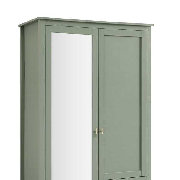 Oakham Mirrored Double Wardrobe, Desert Sage