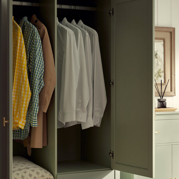 Oakham Mirrored Double Wardrobe, Desert Sage