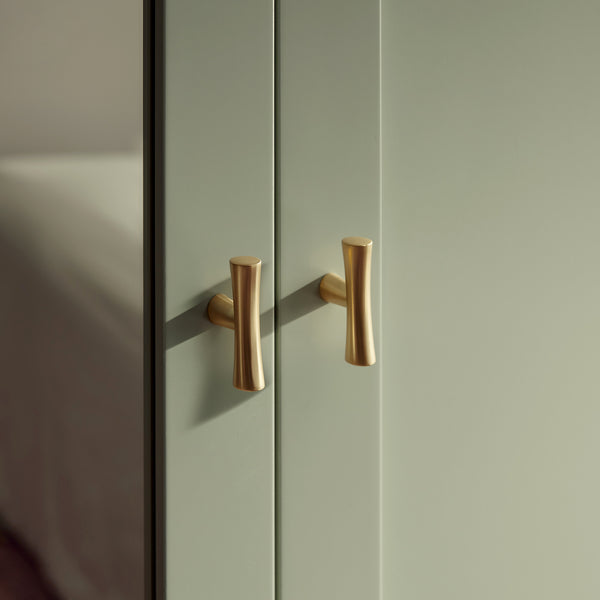 Oakham Mirrored Double Wardrobe, Desert Sage