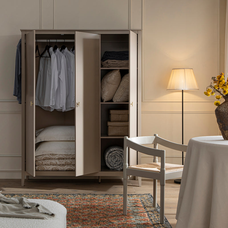 Oakham Triple Wardrobe, Deep Greige