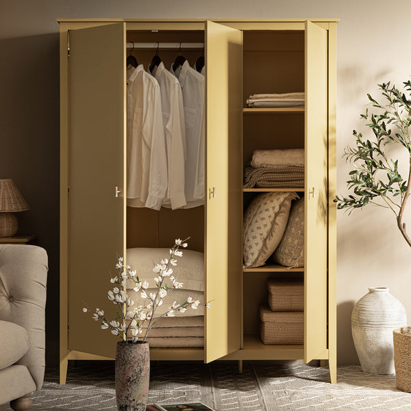 Oakham Triple Wardrobe, Rattan Yellow - daals