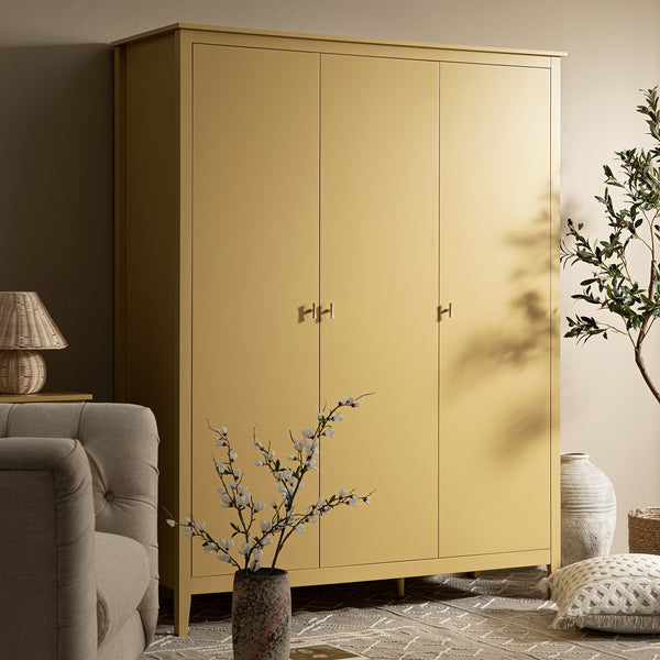 Oakham Triple Wardrobe, Rattan Yellow - daals