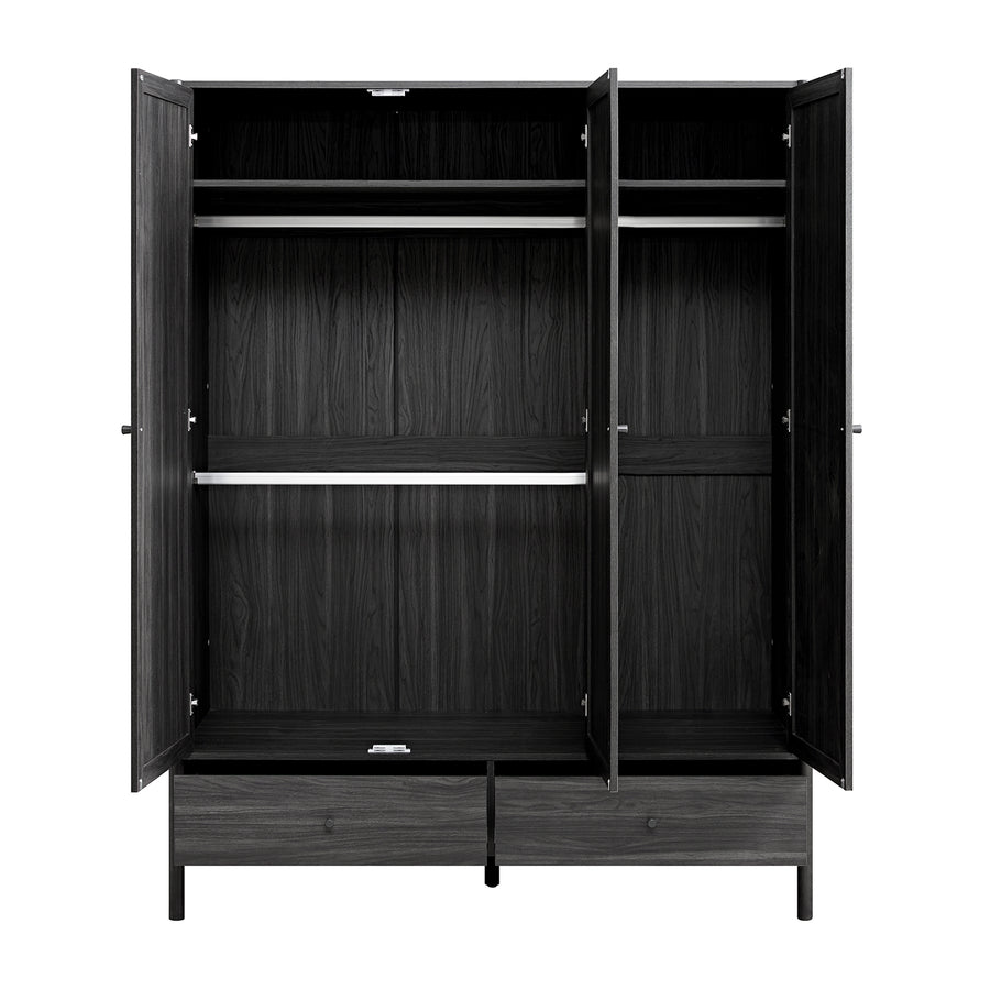 Linden Triple Wardrobe, Ebony - daals
